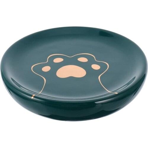 Ceramic Soap Dish Drain Soap Holder Cartoon Cats Claw Soap Dish Toilet Soap Dish