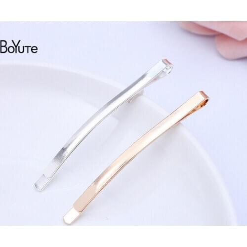 BoYuTe (50 Pieces/Lot) 3.5*60MM Iron Metal Hairpin Side Clip Diy Hair Accessories Handmade Materials Wholesale