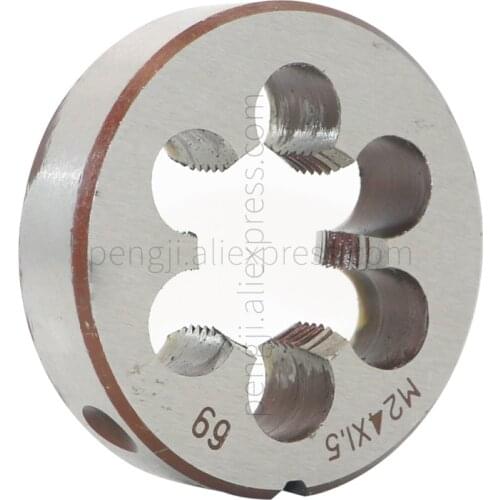 HSS 24mm X 1.5 Metric Right Hand Round Die, Machine Thread Die M24 X 1.5mm Pitch for Mold Machining, Alloy Steel Material