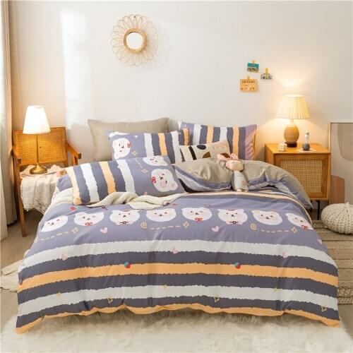 Cartoon Style Duvet Cover 140x200 Pillowcase 3Pcs,200x220 Quilt Cover Bed Cover,Bear Pattern Bedding Set Blanket Cover