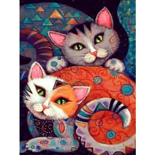 Cute cat DIY diamond painting kit animal dimaond embroidery cat full drill diamond painting mosaic full round drill Hang mural