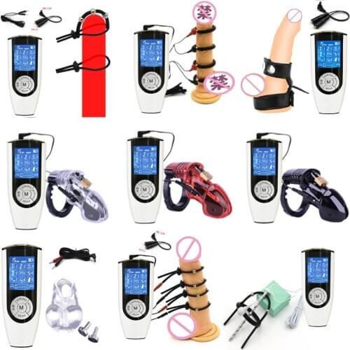 Electro Shock Penis Ring Kit,Electric Stimulation Massage Cock Ring,Delay Time Ring,USB Charging Strongest BDSM Host,Men Sex Toy