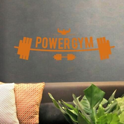 Fitness Club Power GYM Decal Gym Sticker Dumbbell Posters Vinyl Wall Decals Pegatina Decor Mural Gym Sticker JXB003