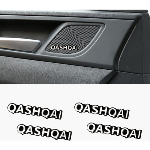 4pcs car audio decorate 3D Aluminum Badge Emblem Sticker for NISSAN QASHQAI J10 J11 2011 2008 2018 2019 Accessories Car Styling