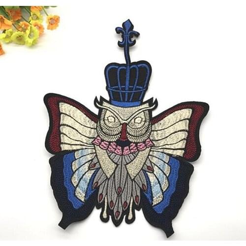 Large Butterfly Sew On Patch DIY Embroidered Applique Punk Butterfly Flat Embroidery Applique for Decoration Clothing Accessory