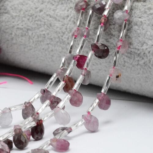 Natural Multiple Spinel Faceted Flat Water Drop Beads 5x7mm