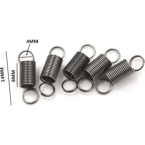 10pcs/lot Stainless Steel Spring small Tension Spring With Hook For Tensile DIY Toys Spring length:6 mm stretch to 30MM