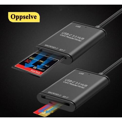 USB C HUB 3 in 1 to Multi USB 3.0 Type C to SD Micro SD TF Card Reader Accessories USB Type-C Splitter Port For Apple iPad Pro