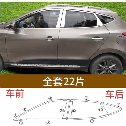 High-quality stainless steel Strips Car Window Trim Decoration Accessories Car styling for Hyundai IX35 2010--2017