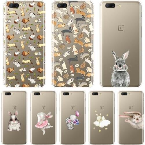 Back Cover For One Plus 6 6T 5 5T 3 3T Soft Silicone Kawaii Rabbit Cartoon Cute Funny Phone Case For OnePlus 6 6T 5 5T 3 3T Case