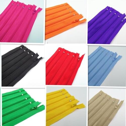 50Pcs 3# (22 Inches) 55 CM 20 Color Closed Nylon Coil Zipper Closed Pocket For Quilt Cover Tent Pillowcase Clothing