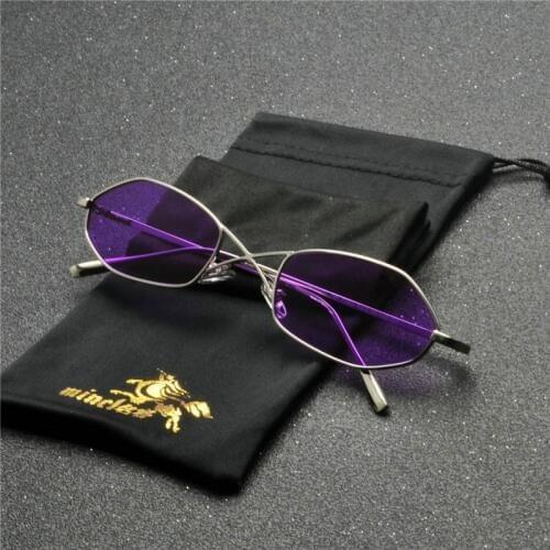 Sexy Women Purple Sunglasses Women Brand Designer Vintage Hip Hop Goggles Metal Men Square Sun Glasses Retro yellow Glasses NX