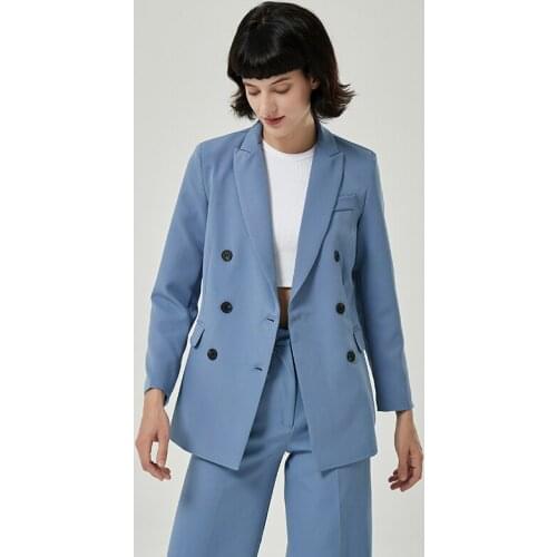 New Women 2 piece set Double breasted Blazer and Trousers Elegant High Fashion Chic Lady Woman blazer Set Outfits
