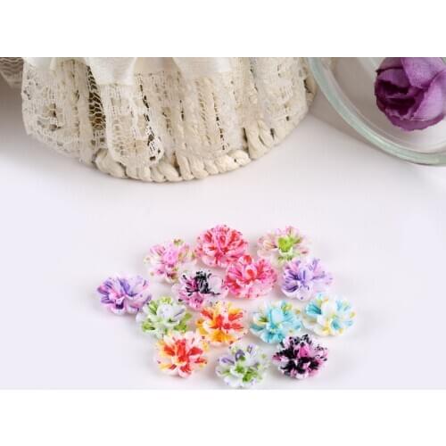 50pcs/lot 14mm Cute Daisy Flower Flatback Resin Cabochons Scrapbook DIY Embellishment Parts for Hair Deco