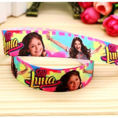 7/8'' Free shipping soy luna printed grosgrain ribbon hairbow headwear party decoration diy wholesale OEM 22mm P5658