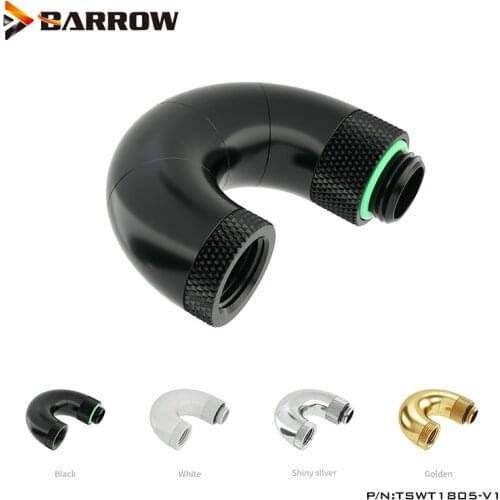 Barrow 5 Directions 360 Degree Rotary Fittings White Black Silver Gold Split Water Cooling Fittings, TSWT1805-V1