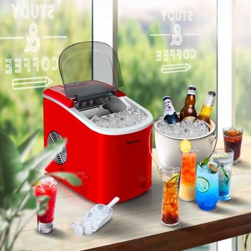 220V Household Ice Maker Fully Automatic Small Desktop Round Ice Maker 15kg Milk Tea Home Bar Countertop Nugget Ice Maker