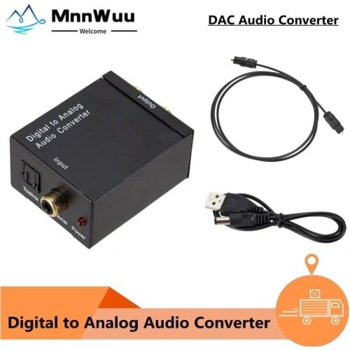 Digital to Analog Audio Converter Optical Fiber Toslink Coaxial Signal to RCA R/L Audio Decoder SPDIF ATV DAC Amplifier