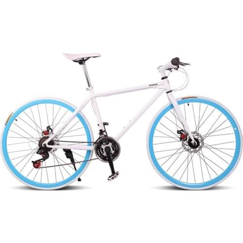 High Carbon Steel 700C Road Bike 24 Speeds Spokes Wheels Bicycle With Transmission Front Rear Double Disc Brake