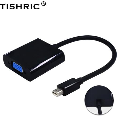 TISHRIC Mini Thunderbolt Mini DisplayPort Display Port Mini DP To VGA Cable Adapter Converter 1080P For MacBook Air Pro iMac