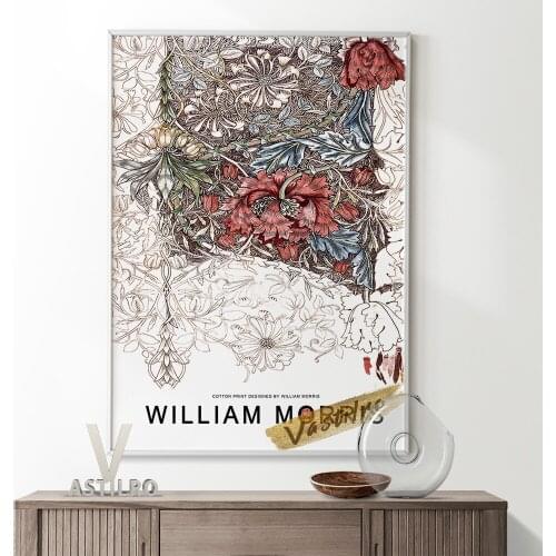 William Morris Exhibition Museum Poster Retro Wall Art Canvas Painting Vintage Prints Art Home Room Decor Gallery Wall Picture