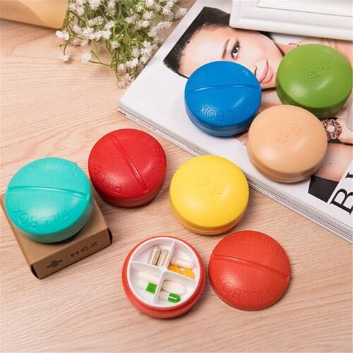 Pill Box Medicine Drugs Tablet Holder Sort Storage Case Round Storage Box Organizer Pill Container Pill case medicine box