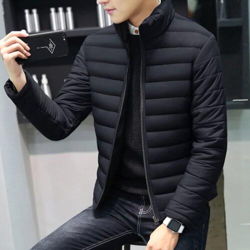 Men Winter Parkas Cotton Padded Thick Male Jacket Spring Autumn Outerwear Mens Clothing Black Blue Red Size M-4XL