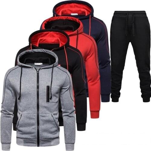 Spring Men Casual Sets 2021 Autumn New Ensembles Homme Jogger Tracksuit Zipper Hoodies+Pants 2Pc Sets Sportswear Sport Suit