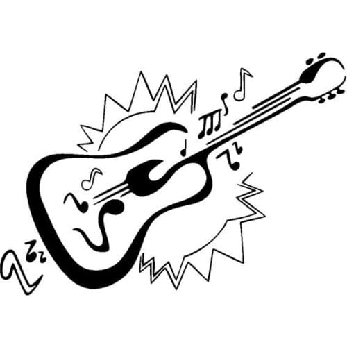 LLY-0464 Personalized Guitar Rock Music Symbol Fashion Car Sticker Decal Shape PVC Cars Motorcycle Sunscreen Waterproof Decals