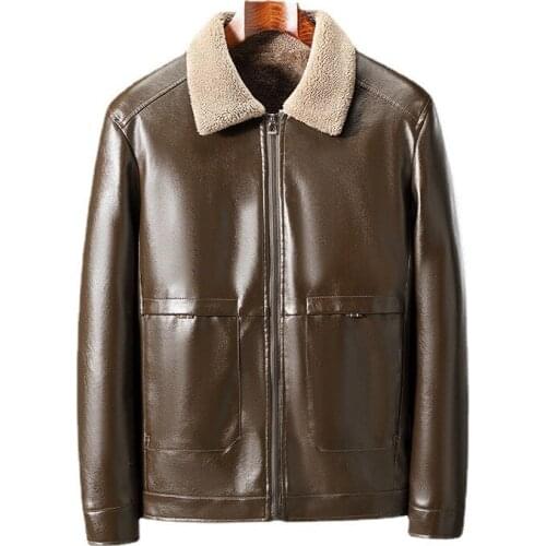 YAPU 2021 New Mens Faux Leather Jacket Designer Fashion PU Fur Bomber Jacket Men Casual Winter Coats Pull Homme Dropshipping