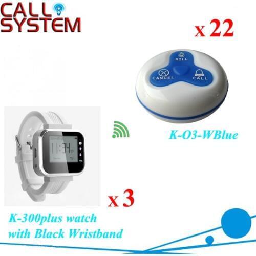 New Wireless customer calling system Wrist Watch 3 pieces with Transmitter 22pcs 100% waterproof free DHL shipping