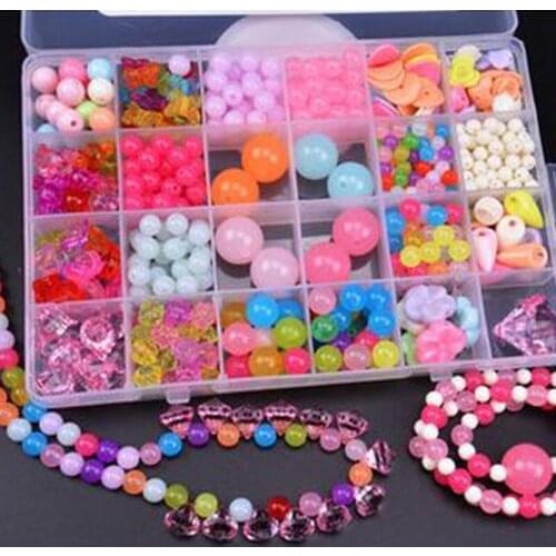 Girl Educational Toys Necklaces Bracelets Jewelry Making Beads Bracelet Kit Set Diy Beads Toys For Children Hacer Pulseras Nina