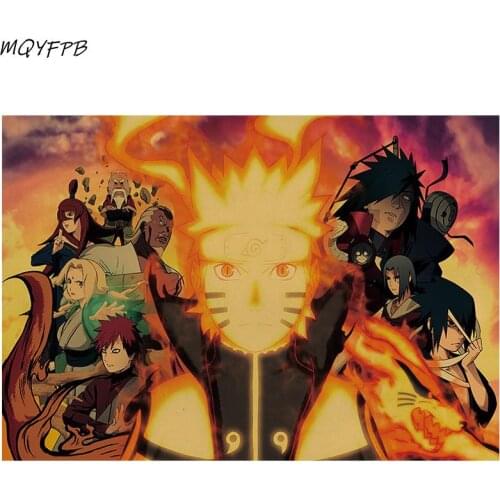Japanese Anime Kraft Paper Poster Home Bedroom Wall Decoration Painting Core 50.5x35cm