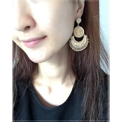 Hot temperament women European and American fashion retro tassel earrings earrings Personality ethnic trend earrings accessories