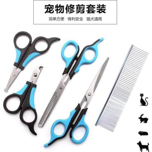 Dog hair cut comb Grooming Scissors Stainless Steel Comb Thinning Pet Cats Barber Dog Grooming Scissors Kit For Dogs Cutting