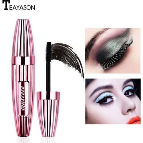 4d Silk Fiber Mascara Eye Lash Long Mascara Extension Curving Brush Easy To Dry Makeup Mascara Black Thick Eyelash Cosmetic T126