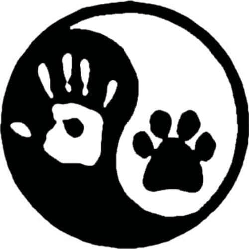 10.2*10.2CM Yin Yang Human Hand Dog Paw Hunter Vinyl Decal Fashion Personality Car Window Stickers C6-1037