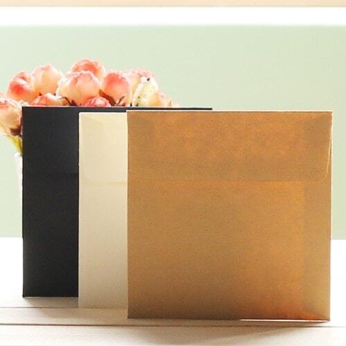 10pcs kraft paper / black card / beige 10 * 10cm Dowling small envelope plain white blanket simple invitation envelopes