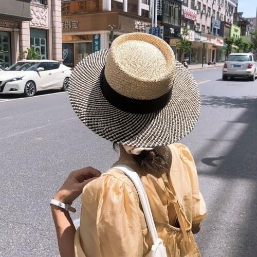 202103-2508662 new summer Retro England sunshade Sunscreen paper fedoras cap men women panama jazz hat