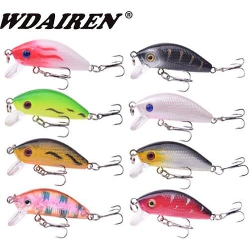 WDAIREN 8pcs Fishing Lure Kit 4.5cm 3.6g Minnow floating Lure Isca Crankbait Bait Pesca Jig Fishing Hook Set With Fishing Tackle