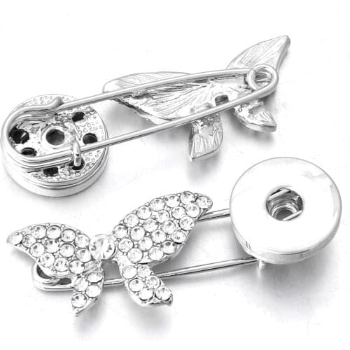 New Snap Buttons Brooches Jewelry Fit DIY 18mm Snap Button Charms for Women Weddings Brooches Pins DIY Accessories