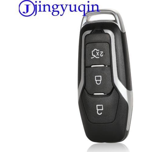 Jingyuqin Key Case Shell Fob For Ford Mondeo 2.0T Kuga Mustang 2015 Edge Car Key Styling 3 Button Silver Tape Replace