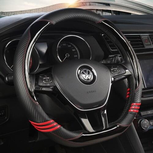 Car Steering Wheel Cover D Shape For VW GOLF 7 2015 POLO JATTA Passat Tiguan For Nissan Qashqai J11 X-trail T32 2015- 2017 2018