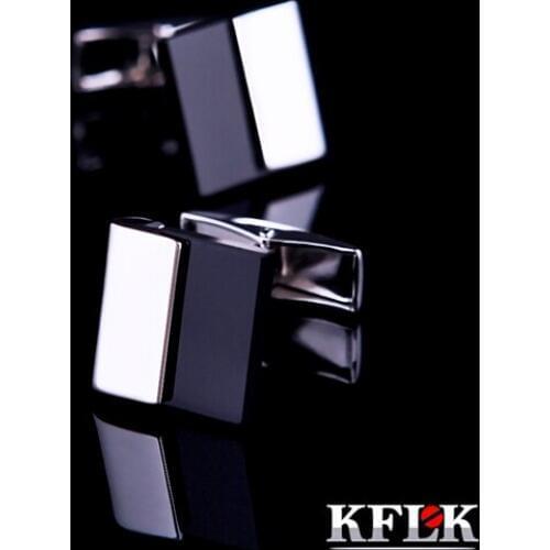 KFLK Luxury shirt cufflinks for mens Gift Brand cuff bouton de manchette Black cuff link High Quality abotoaduras Jewelry