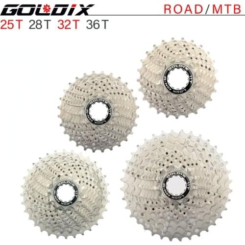 GOLDIX Road Bike Freewheel 11-25 / 28/32/34 / 36T Bicycle Flywheel Steel 8/9/10/11S Speed Cassette Freewheel for Shimano SRAM