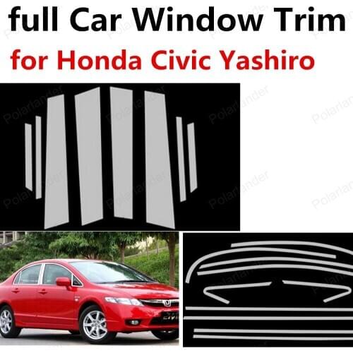 Hot sell stainless steel for Honda Civic Yashiro with column full car window frame decoration trim
