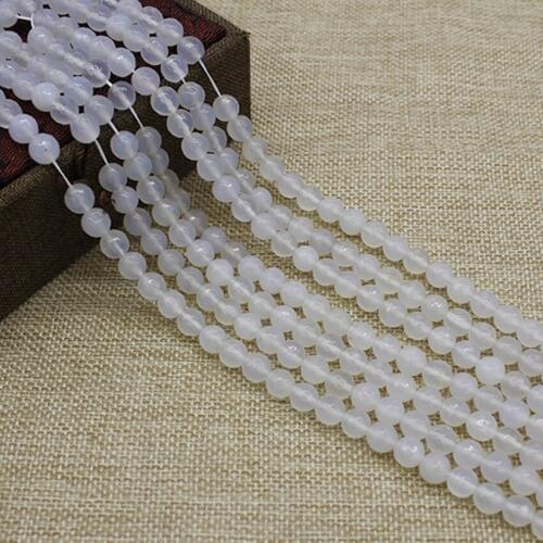 Faceted White Agates Round Beads Natural White Stone Beads Pick Size 8/10/12mm Beads For Jewelry Making Bracelet Necklace Beads