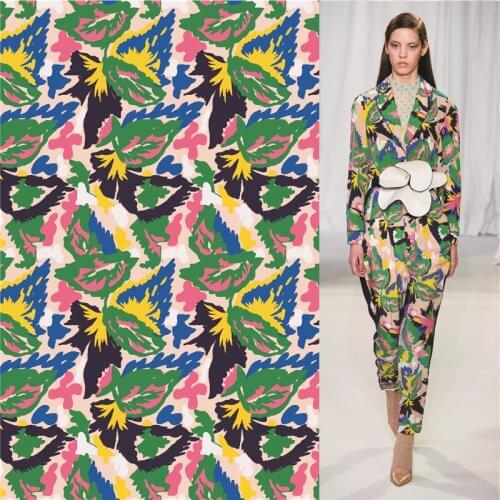 Custom Leaf Series Digital Printing Brand Dress 100% Cotton Sewing Fabric Pillowcase Needlework Handmade Materials Per Yard