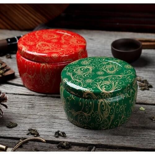 Round Tinplate Box Tea General Metal Tin Can Gift Box Tea Can