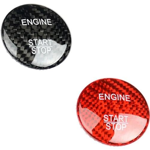Carbon Fiber Car Engine Start Stop Button Cap Trim Cover For Mercedes- Benz- C Class W205 AMG GLC GLA GLS CLA X253 accessories